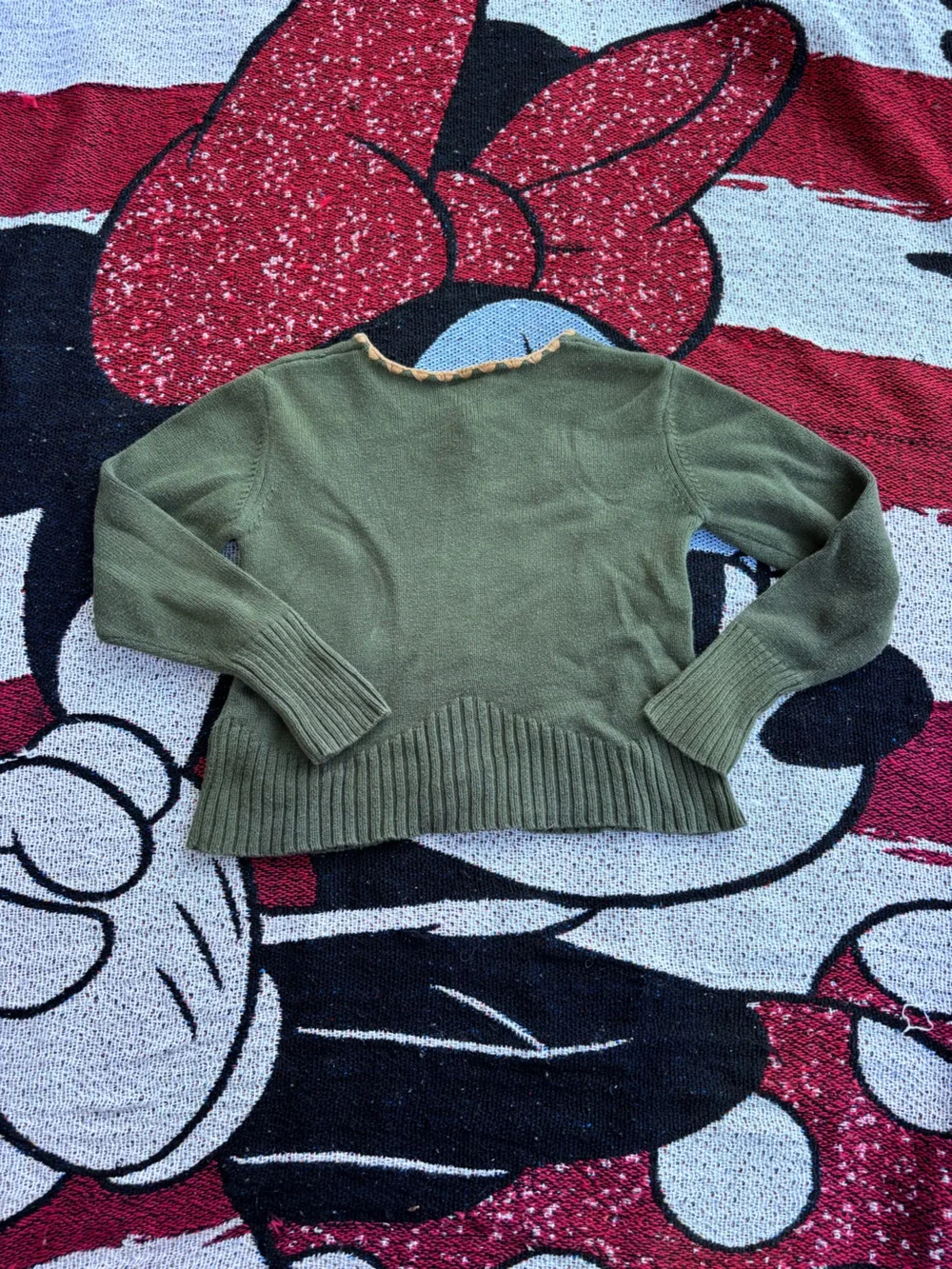 VTG Y2K GYMBOREE GREEN EMBROIDERED FLOWER CARDIGAN SWEATER SIZE 6 GIRLS